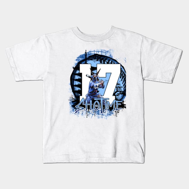 Shohei Ohtani - ShoTime - Los Angeles Dodgers Samurai 02 Kids T-Shirt by hulusinationz